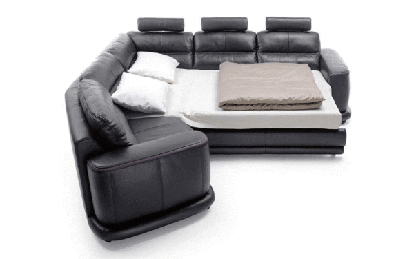 Camino Italian Leather Sectional w/Bed - Image 2