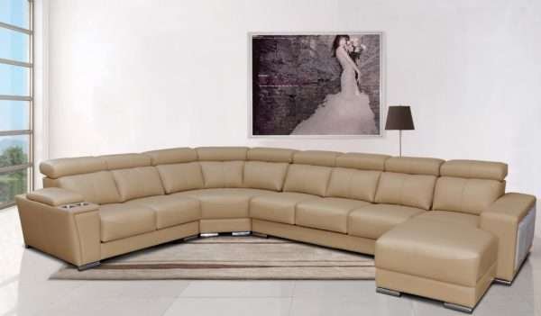 8312 Leather Sectional with Sliding Seats - Image 2