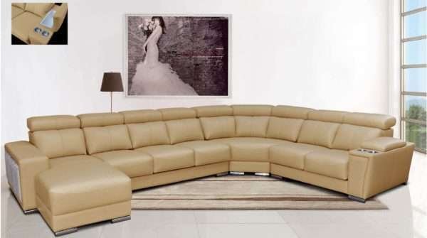 8312 Leather Sectional with Sliding Seats - Image 3