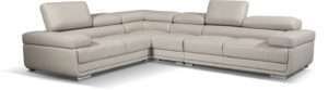 2119 Leather Sectional Light Grey