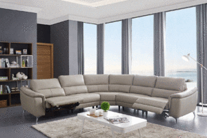 951 Leather Sectional with 2 Electric recliners