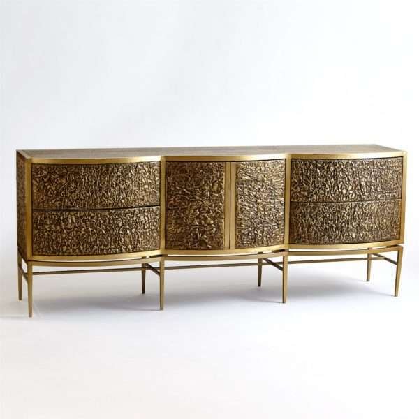 Crinkle Long Cabinet-Brass/Bronze - Image 2