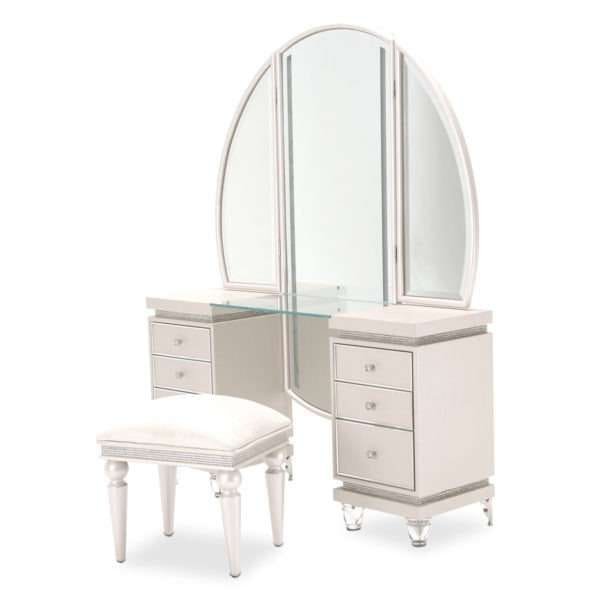 GLIMMERING HEIGHTS  Vanity Desk, Mirror & Bench