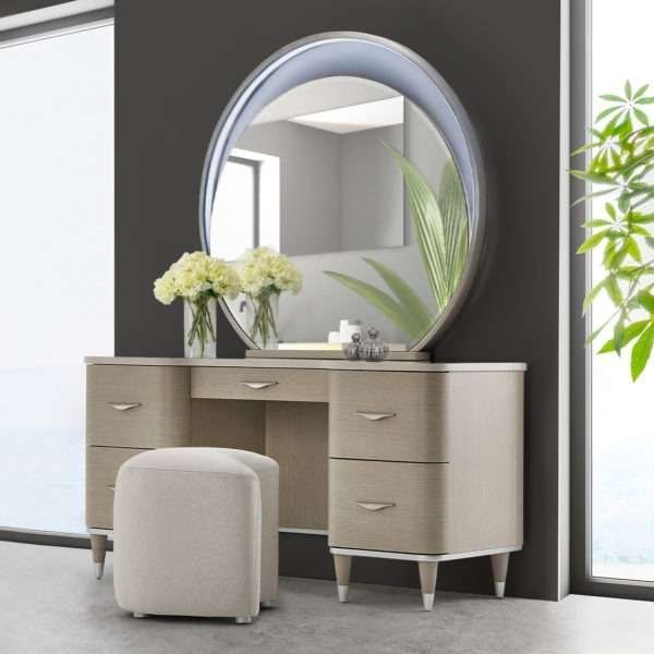 ECLIPSE  Vanity Desk Mirror & Stool - Image 5