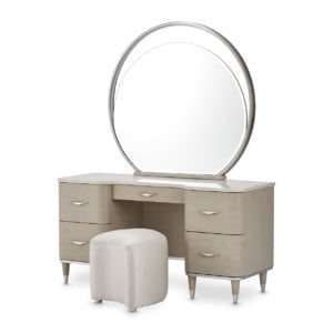 ECLIPSE Vanity Desk Mirror & Stool