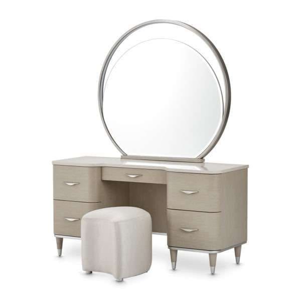 ECLIPSE  Vanity Desk Mirror & Stool