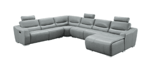 2144 Leather Sectional w/ 1 Recliner