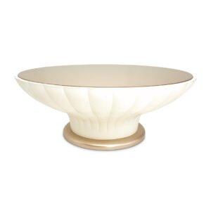 La Rachelle Round Scalloped Cocktail Table with Glass