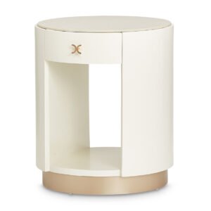 La Rachelle Round End Table with Marble Top