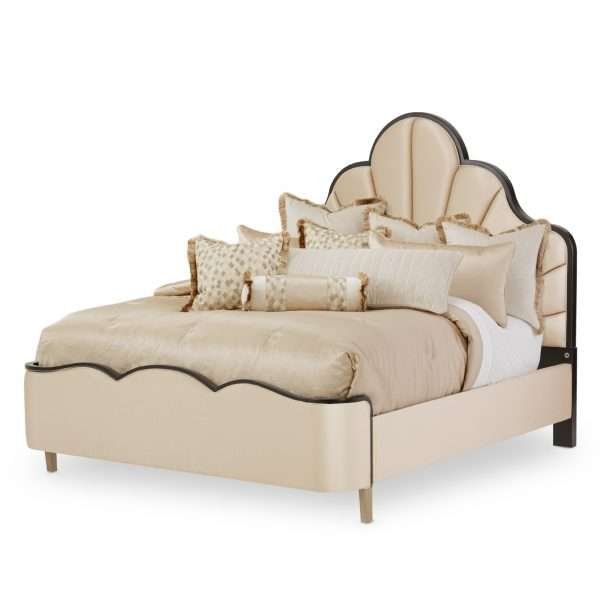 MALIBU CREST CROTCH MAHOGANY  King Scalloped Panel Bed - Image 2