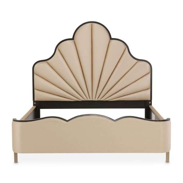 MALIBU CREST CROTCH MAHOGANY  King Scalloped Panel Bed