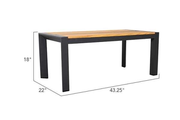 Burton 4-Piece Aluminum & Teak Sofa Set - Image 4