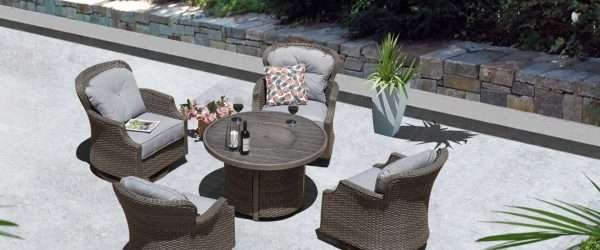 Tenaya 5-Piece Firepit Set with Swivel Rocking Chairs - Image 6