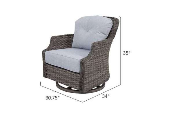 Tenaya 5-Piece Firepit Set with Swivel Rocking Chairs - Image 3
