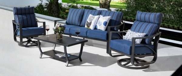 Jarvis 4-Piece Aluminum Sofa Set with Swivel Rocking Chairs - Image 7