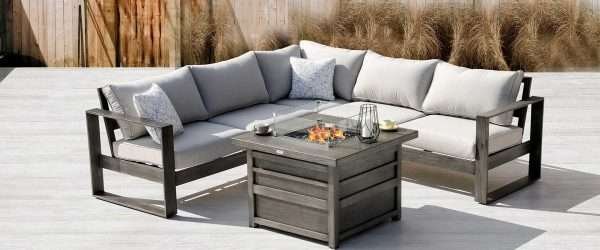Walsh 4-Piece Aluminum Firepit Sofa Set - Image 9