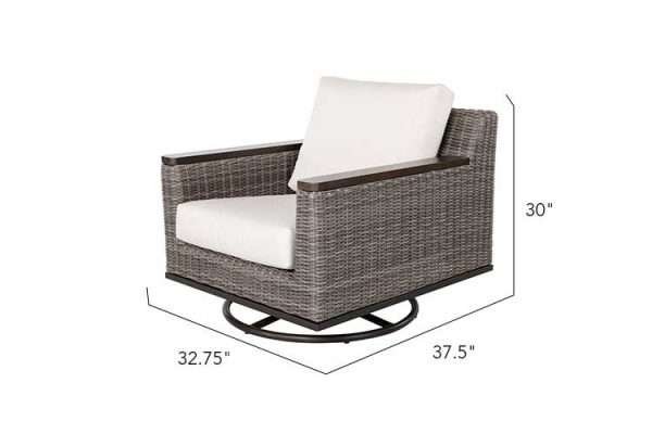 Beaufort 4-Piece Wicker Sofa Set with Swivel Rocking Chairs - Image 3