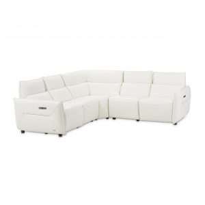MIA BELLA VERONA 5pc Sectional Set White-Snow White