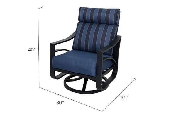Jarvis 4-Piece Aluminum Sofa Set with Swivel Rocking Chairs - Image 3