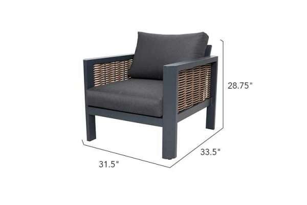 Hallie 4-Piece Aluminum & Wicker Sofa Set with Stationary Chairs - Image 4