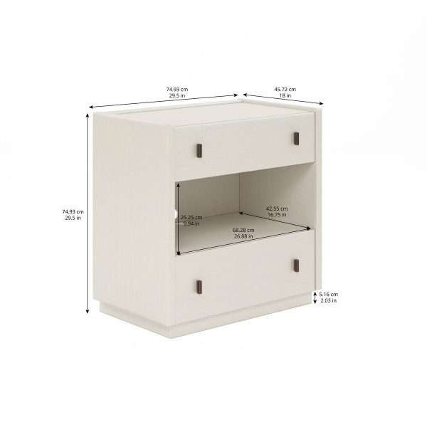 BLANC 2 DRAWER NIGHTSTAND - Image 5