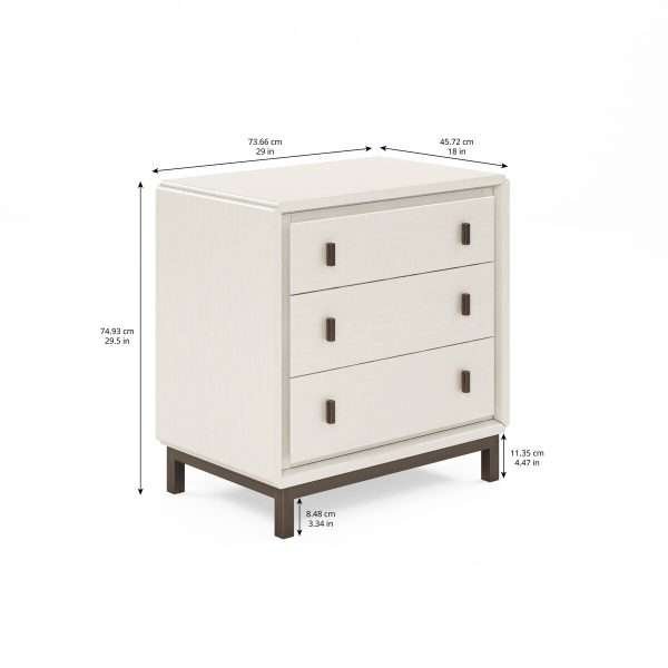 BLANC 3 DRAWER BEDSIDE CHEST - Image 7