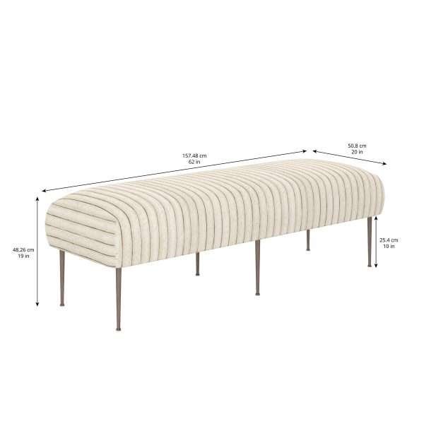 BLANC BED BENCH W/ METAL LEGS - Image 3