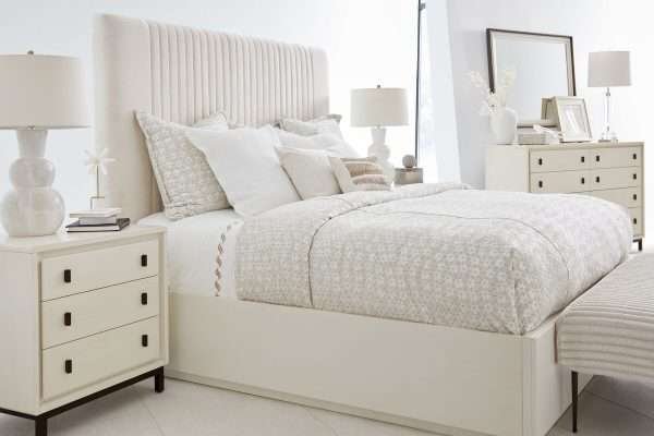 BLANC BED BENCH W/ METAL LEGS - Image 5