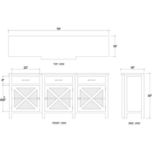 Silvia 3 Door Sideboard - Image 10