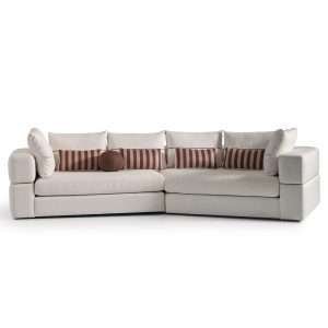 AMORA 2 Pc Sofa Oatmeal Eggshell Walnut