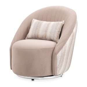 Devon & Claire Kyle 100% Top Grain Leather Swivel Accent Chair