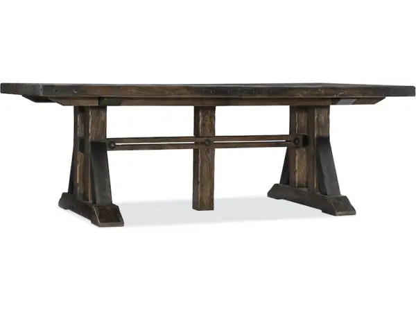 Roslyn County Trestle Dining Table w/2 21in leaves