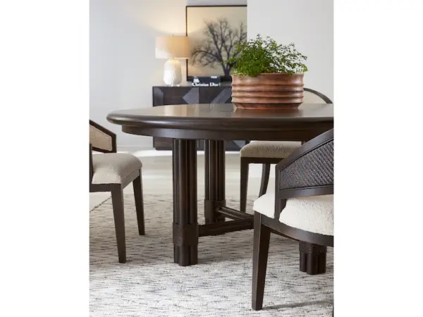 Retreat Pole Rattan Round Dining Table w/1-20in leaf - Image 5