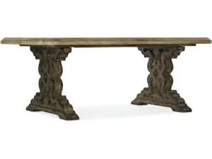 La Grange Le Vieux 86in Double Pedestal Table w/2-18in Leaves