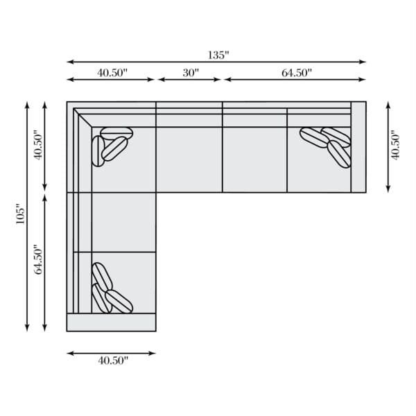 Eden Fabric 4 pc Sectional - Image 4