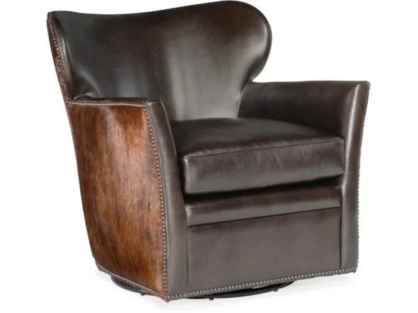Kato Leather Swivel Chair w/ Salt Pepper HOH (2 Options) - Image 2