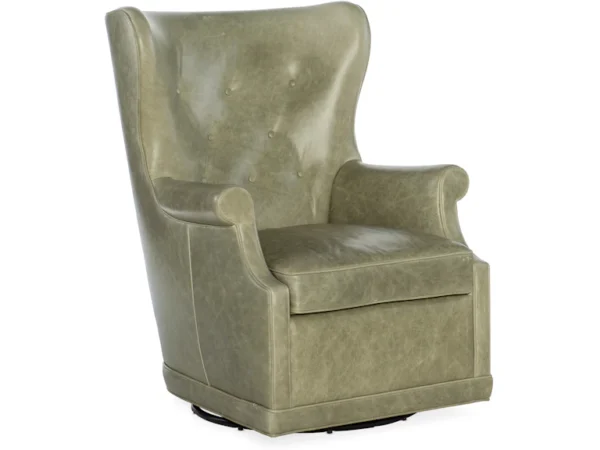 Mai Wing Swivel Club Chair (2 Leather Options)