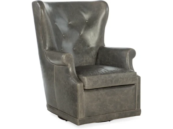 Mai Wing Swivel Club Chair (2 Leather Options) - Image 2