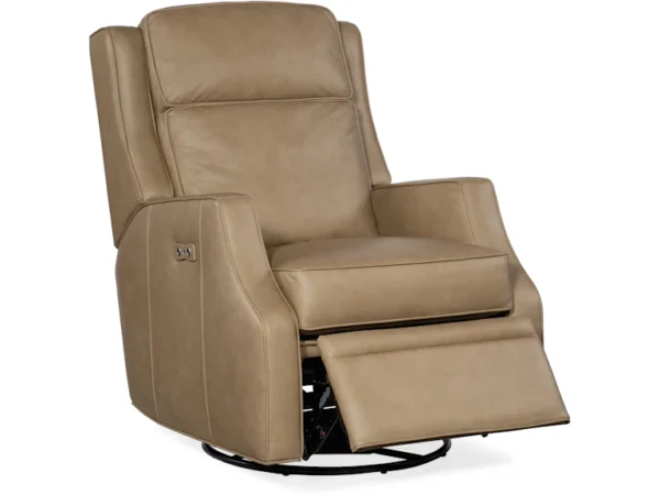 Tricia Power Swivel Glider Recliner (2 Leather Options) - Image 7