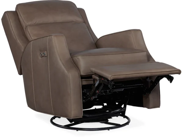 Tricia Power Swivel Glider Recliner (2 Leather Options) - Image 9