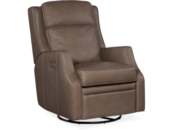Tricia Power Swivel Glider Recliner (2 Leather Options) - Image 2