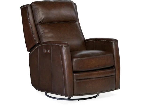 Declan PWR Swivel Glider Recliner (2 Leather Options) - Image 2