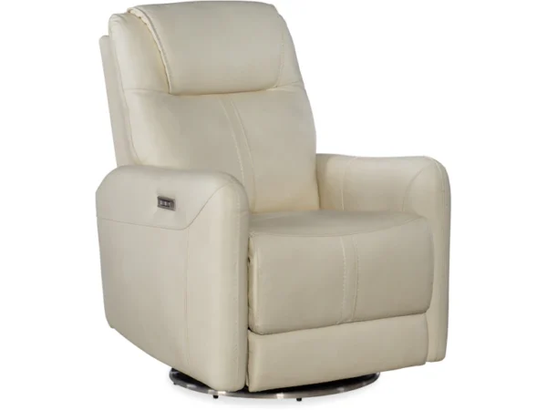 Steffen Swivel Power Recliner with Power Headrest (2 Leather Options)