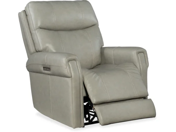 Carroll Power Recliner with Power Headrest and Lumbar (2 Leather Options) - Image 4