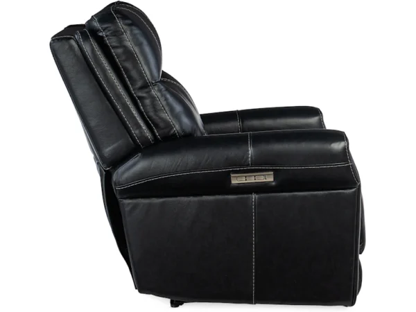 Carroll Power Recliner with Power Headrest and Lumbar (2 Leather Options) - Image 5