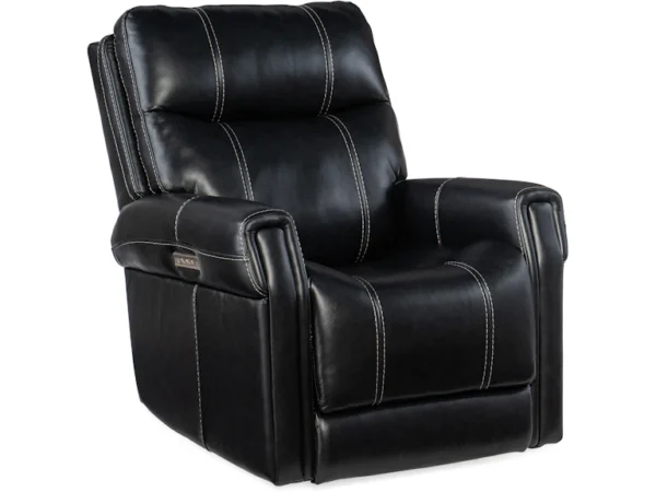 Carroll Power Recliner with Power Headrest and Lumbar (2 Leather Options)