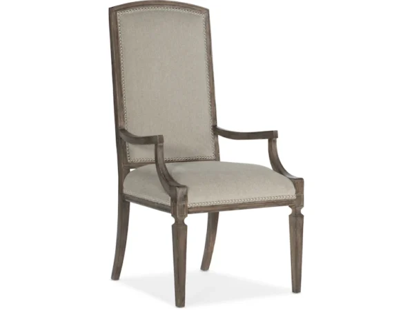Woodlands Arched Upholstered Arm Chair