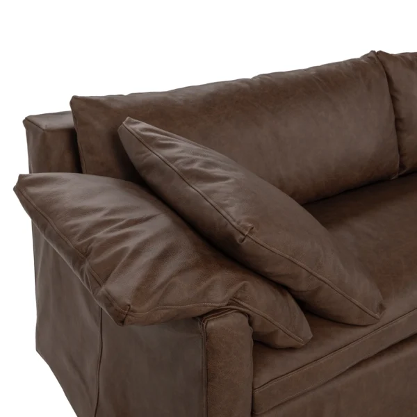 CASSIANO LEATHER SLIP COVER SOFA (5 LEATHER OPTIONS) - Image 5