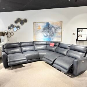 Social Club 5 Pc Power Leather Recliner Sectional