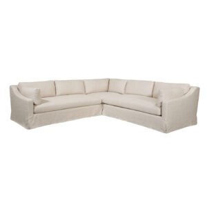 DUNNE SLIPCOVERED 3 PC SECTIONAL IN FOCUS RICE ASH